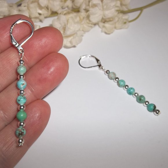 Earring, Blue and Green Turquoise Earring, Earring, Earring Earring Set NWT A202 - Picture 6 of 8